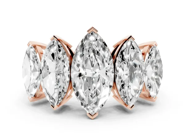 Five-Stone Marquise Diamond Prong Set Band Rose gold