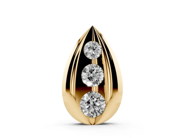 Teardrop Bezel-Set Round Diamond Pendant Yellow gold