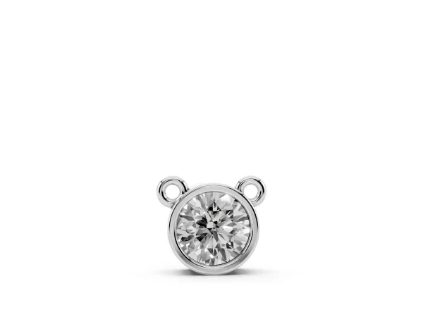 Bezel Round Solitaire Pendant Silver
