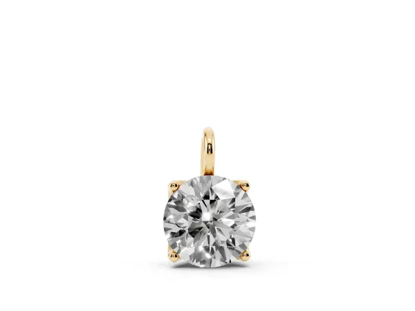 Round Solitaire Pendant with Four-Prong Setting Yellow gold