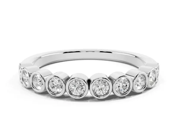 Bezel Set Round Diamond Eternity Band Silver