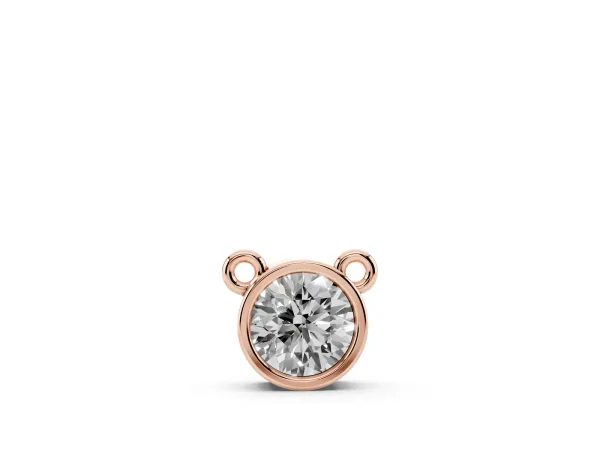 Bezel Round Solitaire Pendant Rose gold