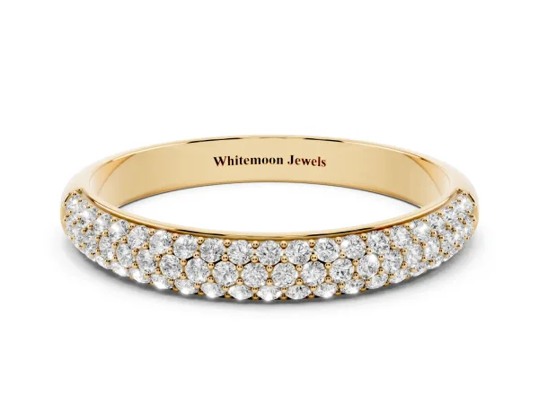 Pavé Round Diamond White Gold Eternity Band Yellow gold