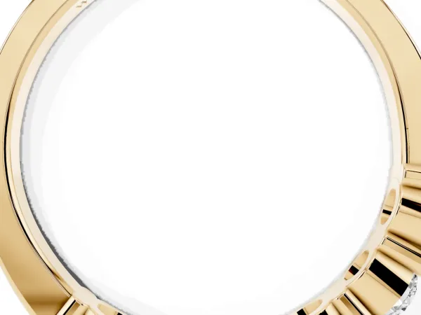 Channel Set Round Diamond Half Eternity Band Yellow gold