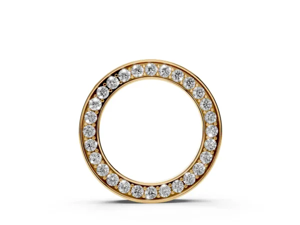 Round Diamond Pavé Circle Pendant Yellow gold