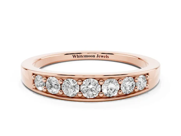 Channel-Set Round Diamond Comfort Fit Band Rose gold