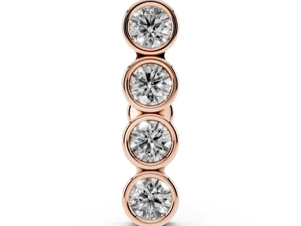 Round Diamond Row Flatback Earring Rose gold
