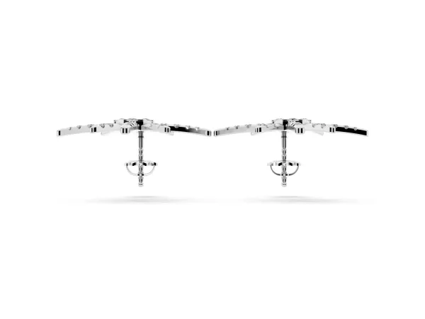 Pavé Diamond Starburst Stud Earrings Silver