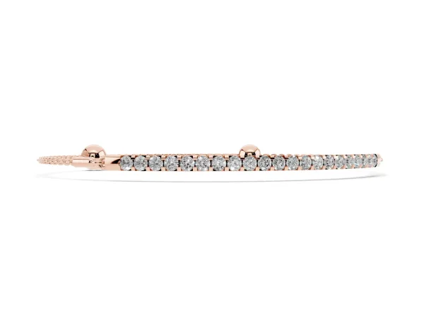 Pavé Round Diamond Chain Bracelet with Bezel Setting Rose gold