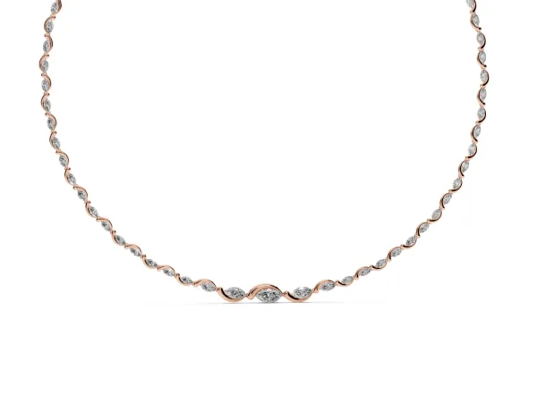 Marquise Diamond Riviera Necklace Rose gold