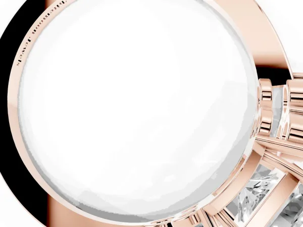 Radiant Cut Brilliant Diamond Cluster Accent Solitaire Ring with Prong Setting Rose gold