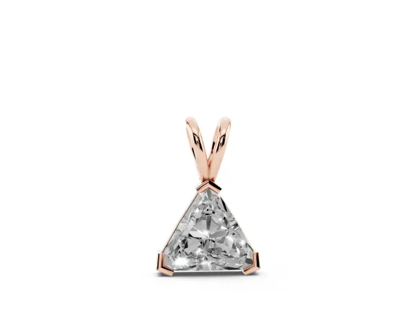 Bezel-Set trilliant Diamond Pendant Rose gold