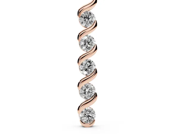 Round Diamond Spiral Prong Pendant Rose gold