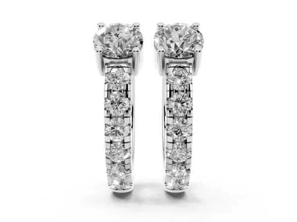 Round Diamond Taylor Huggie Hoop Earrings White gold