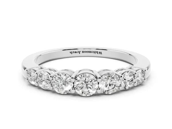 Round Diamond Prong-Set Half-Eternity Band White gold