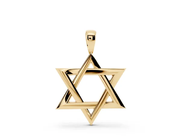 Silver Star of David Pendant Yellow gold