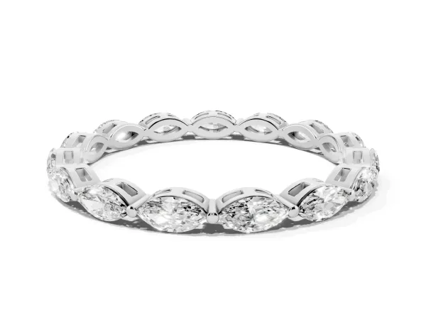 Marquise Diamond Eternity Band with U-Prong Setting White gold