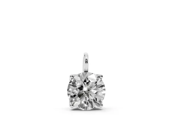 Round Solitaire Pendant with Four-Prong Setting Silver