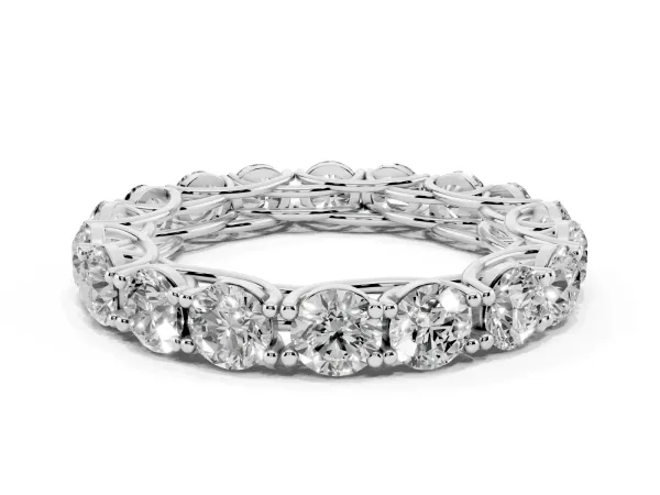 Round Diamond Woven Full Eternity Band White gold