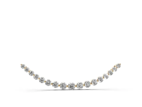 Round Diamond V-Prong Bar Pendant Yellow gold