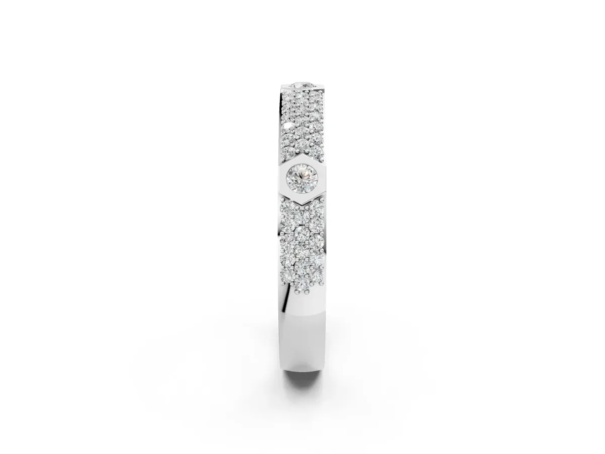 Round Diamond Pavé Promise Ring with Round Diamond Accents Platinum