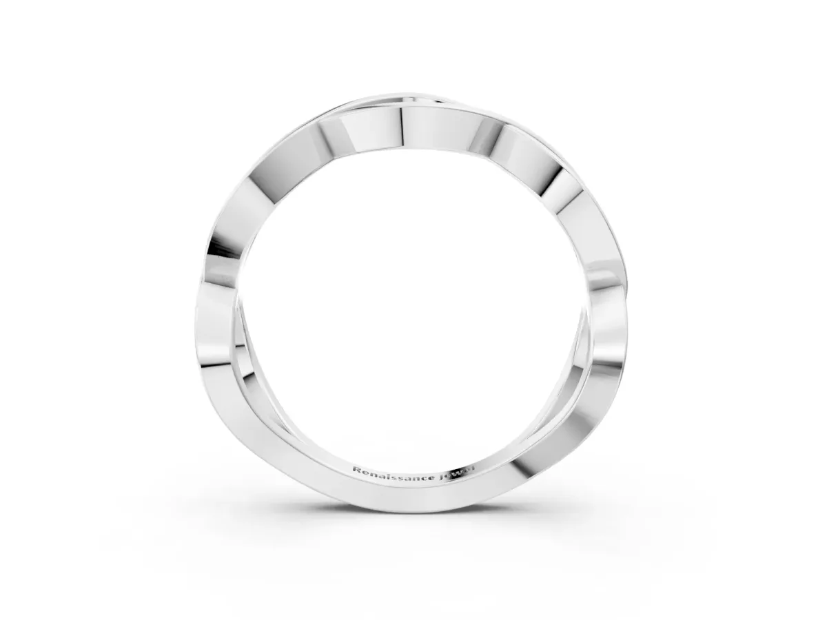 Twisted Infinity Plain Band White gold