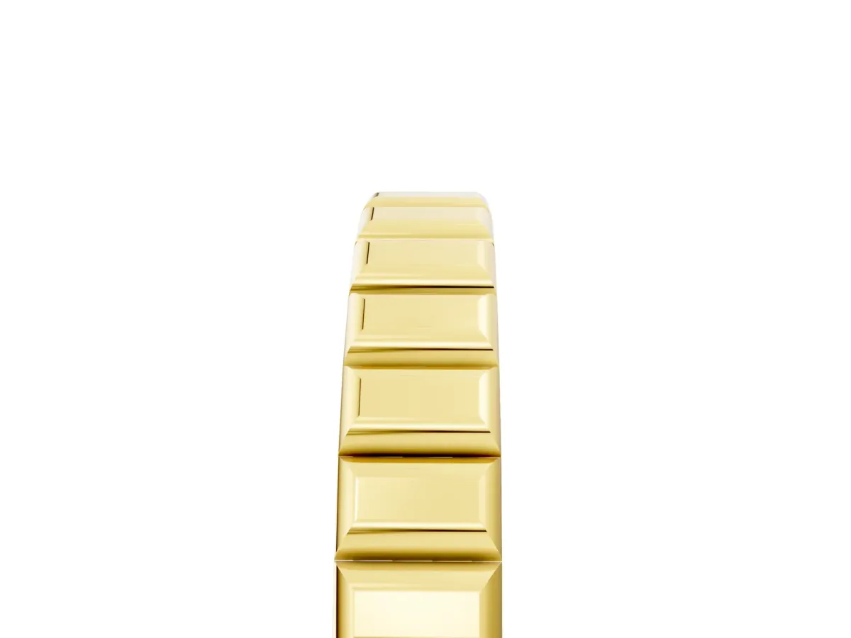 White Gold Ribbed Eternity Band Yellow gold