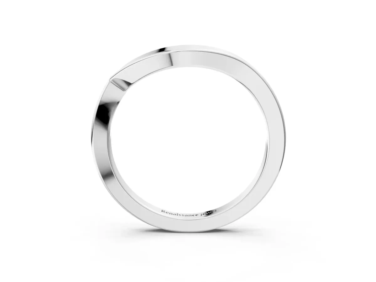 Chevron Curved Solitaire Band Platinum