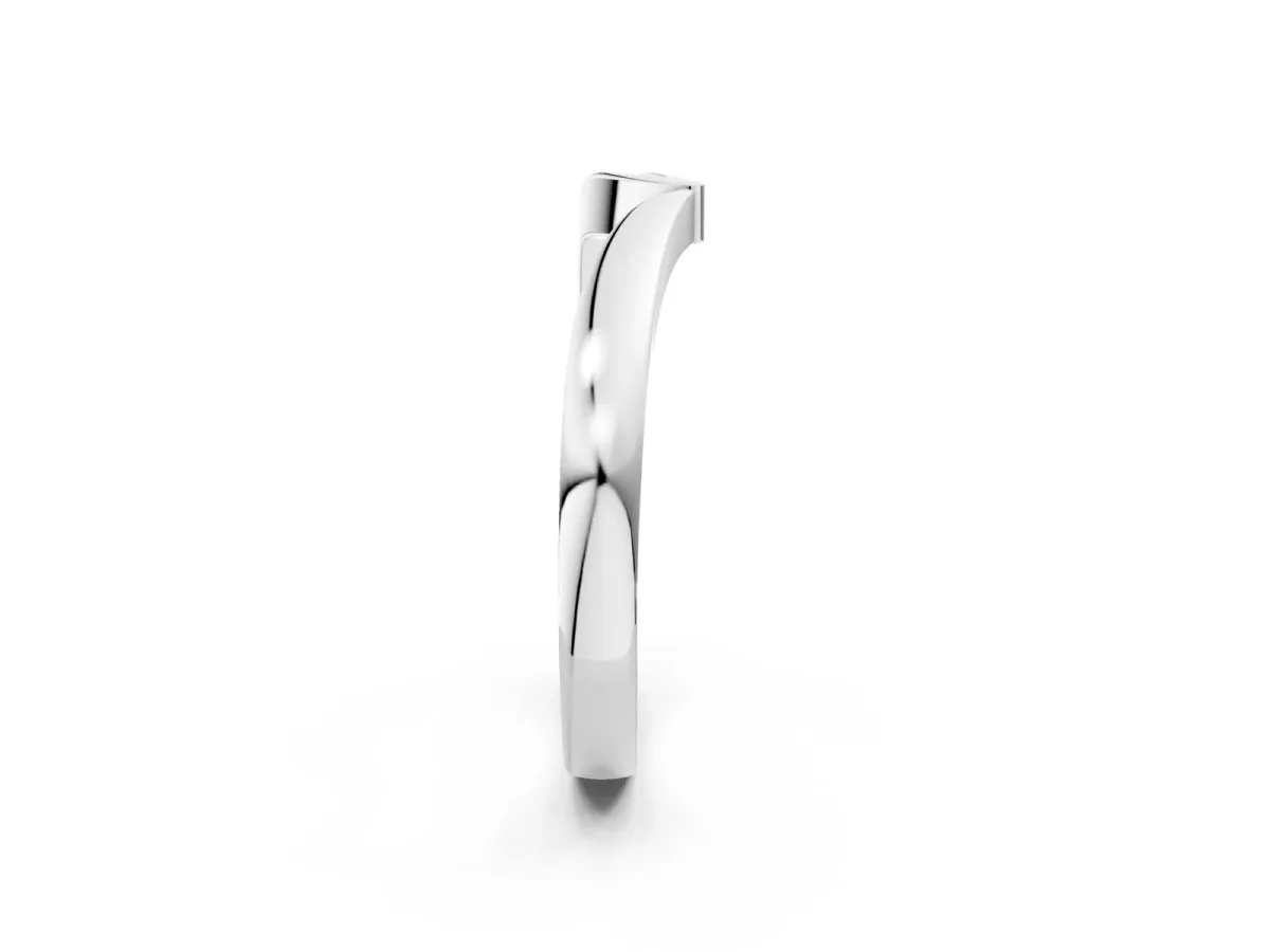 Channel Set Round Diamond Contour Band Platinum