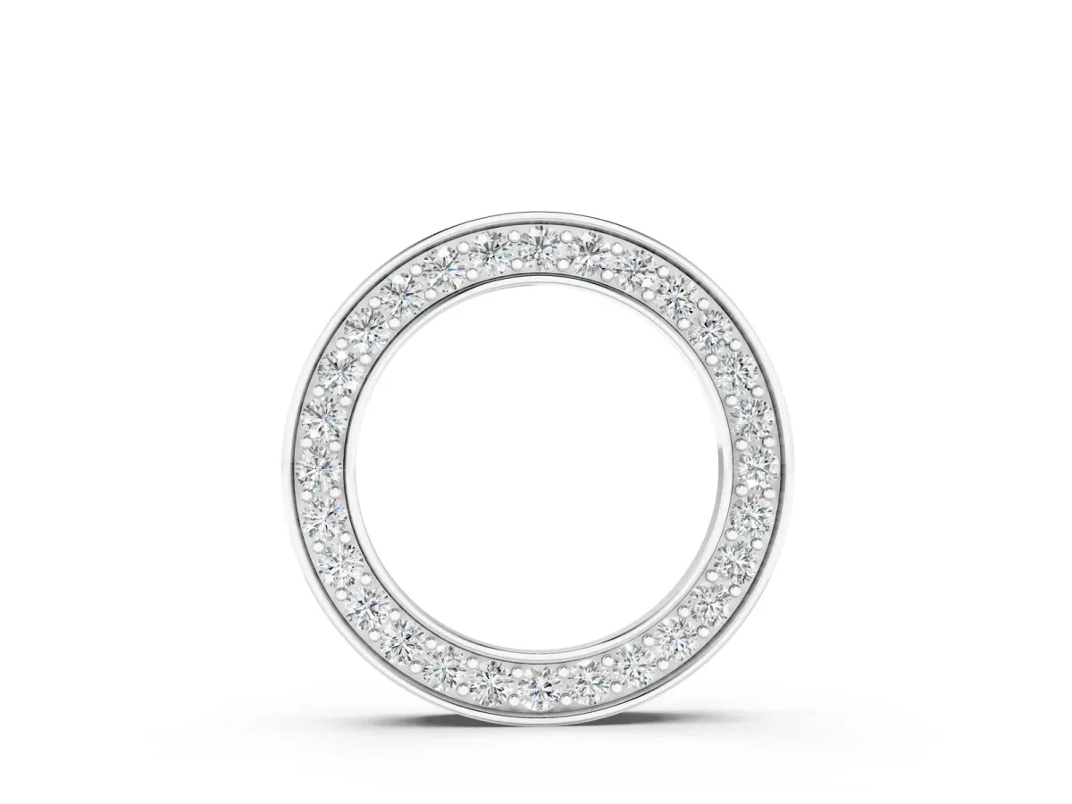 Round Diamond Pavé Circle Pendant White gold