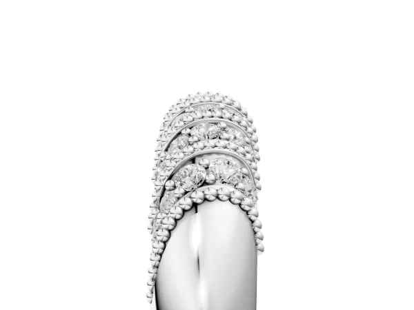 Channel Set Round Diamond Dome Band White gold