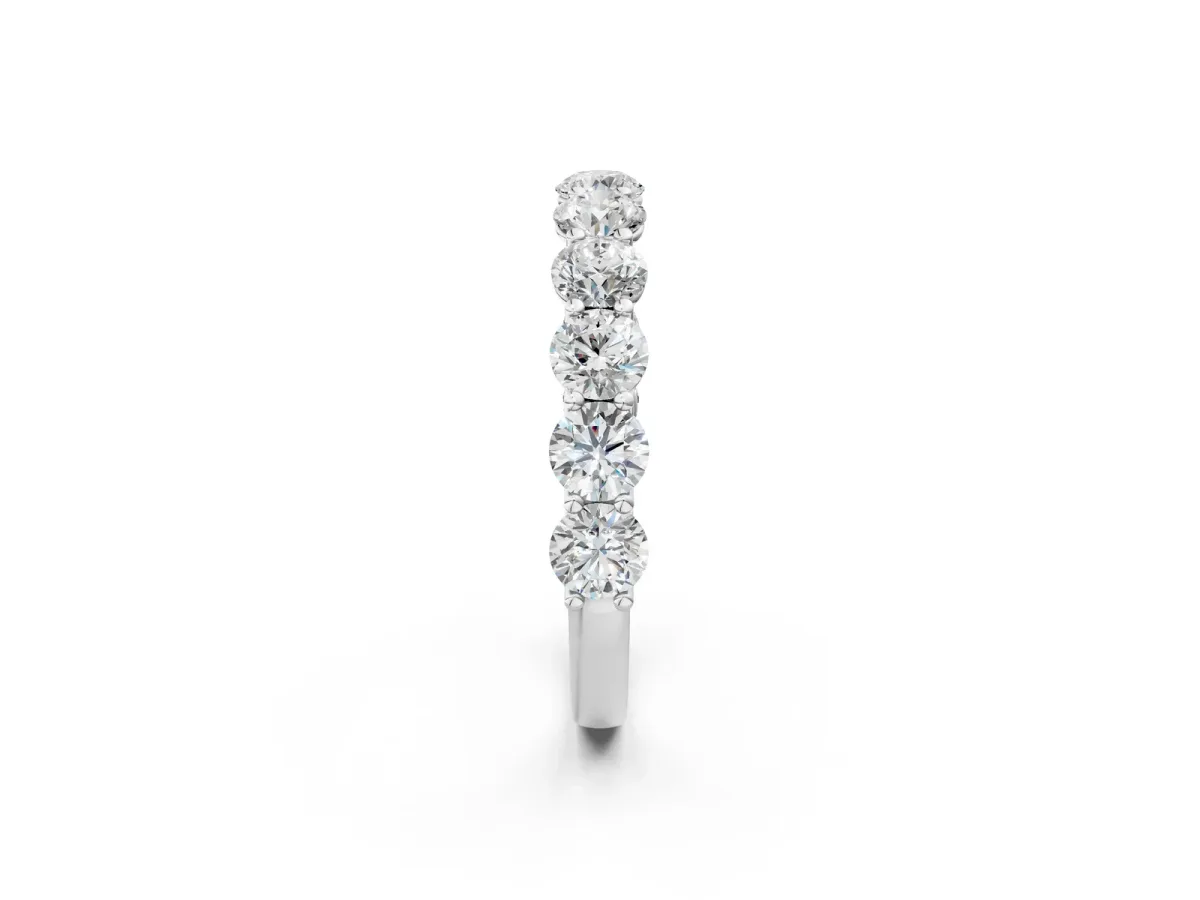 Round Diamond Shared Prong Eternity Band White gold