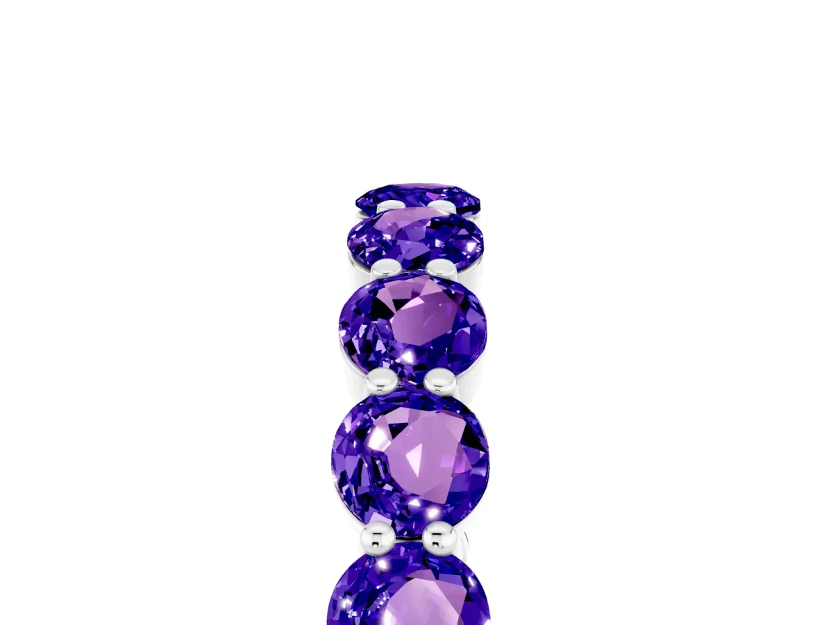 Round Tanzanite Eternity Band with U-Prong Setting Platinum