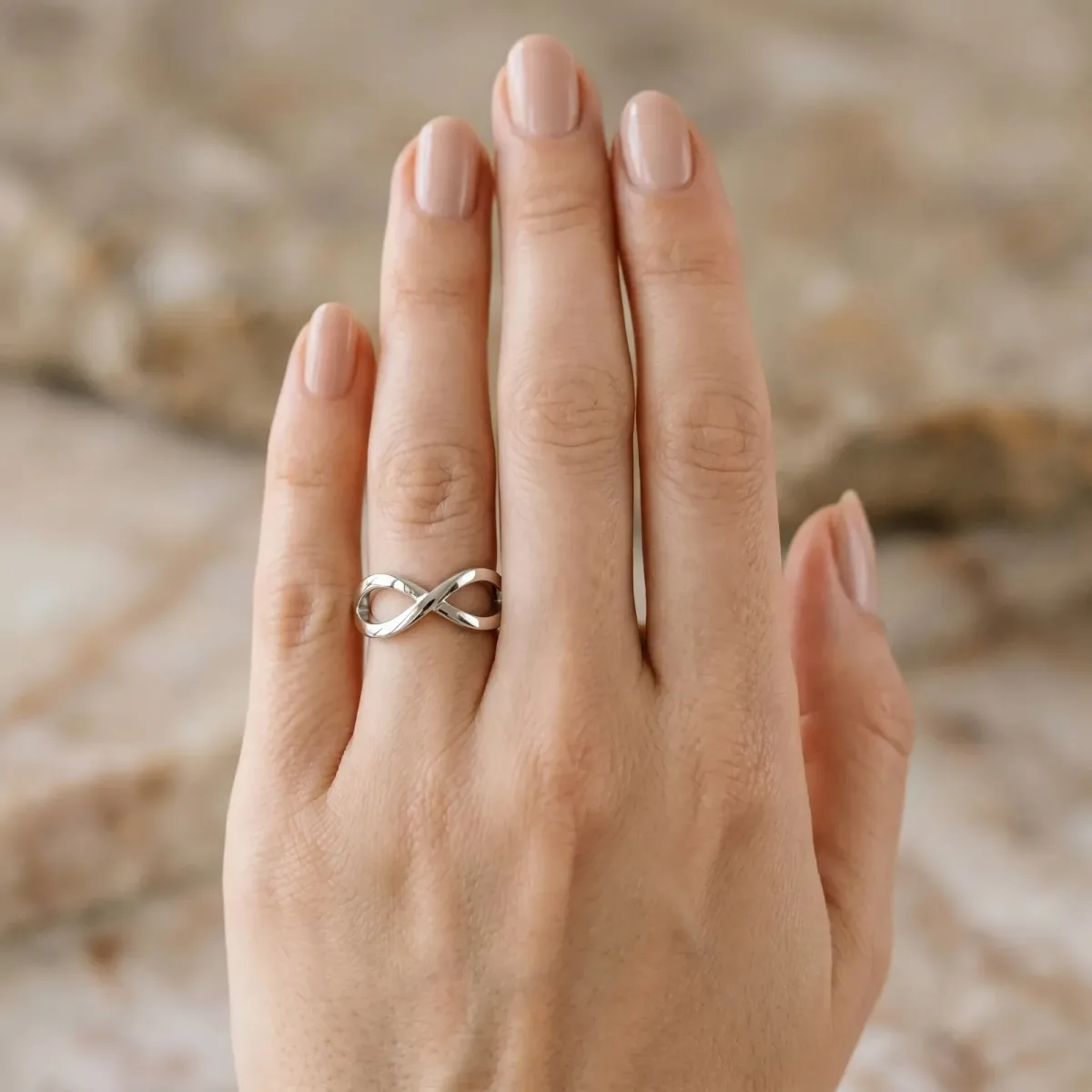 Twisted Infinity Plain Band White gold