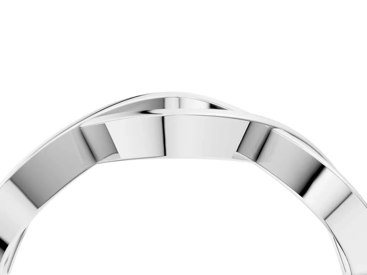 Twisted Infinity Plain Band White gold