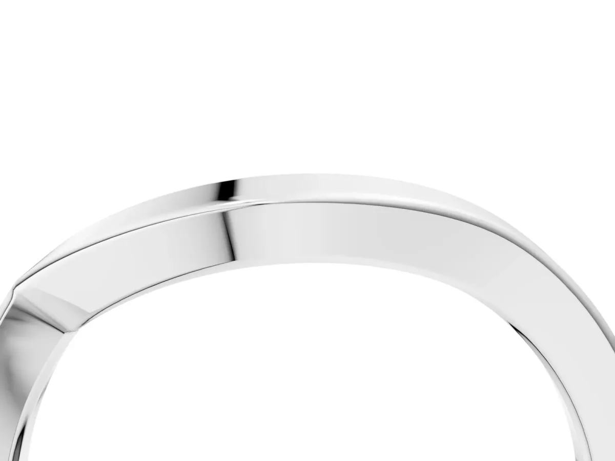Chevron Curved Solitaire Band Platinum