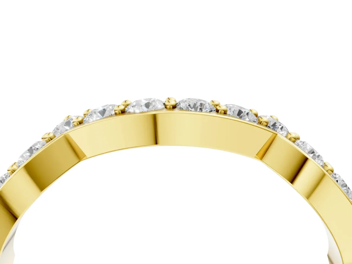 Round Diamond Pavé Zigzag Eternity Band Yellow gold