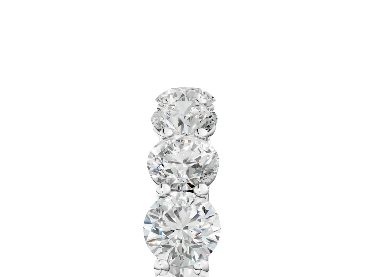 Round Diamond Shared Prong Eternity Band White gold