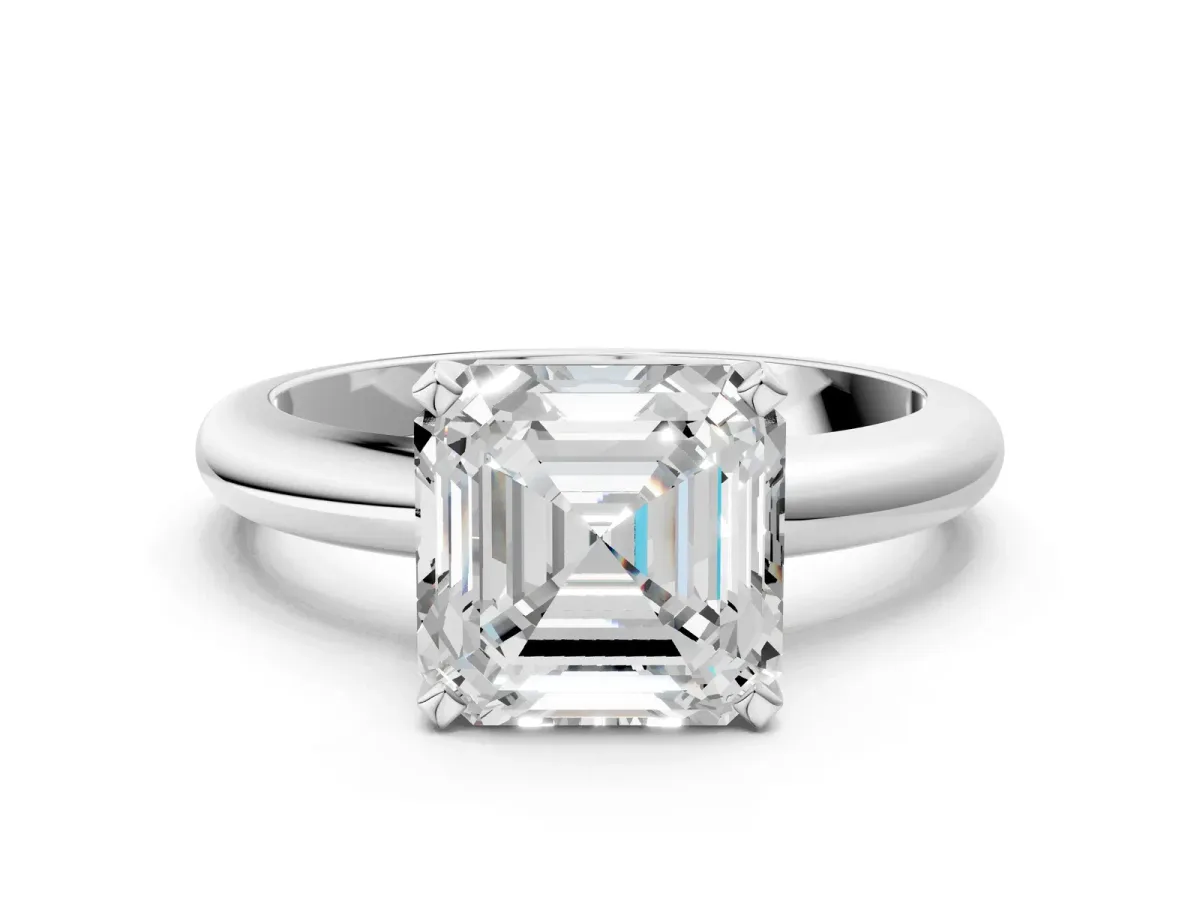 Radiant and Heart Toi Moi Ring with Prong Setting and Plain Band Platinum