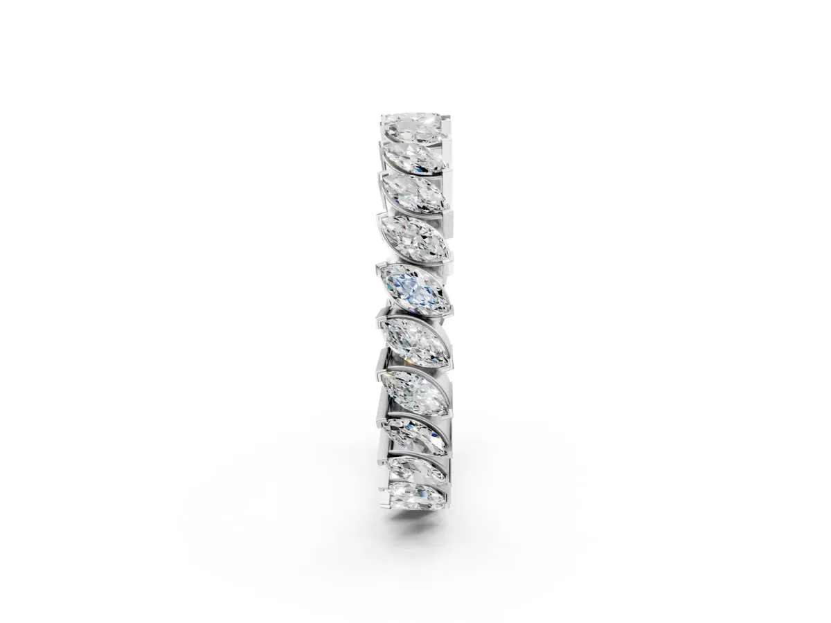 Marquise Diamond Shared Prong Full Eternity Band White gold