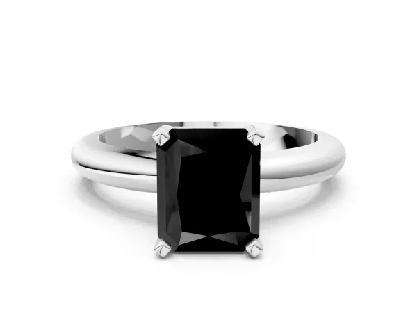 Radiant and Heart Toi Moi Ring with Prong Setting and Plain Band Yellow gold