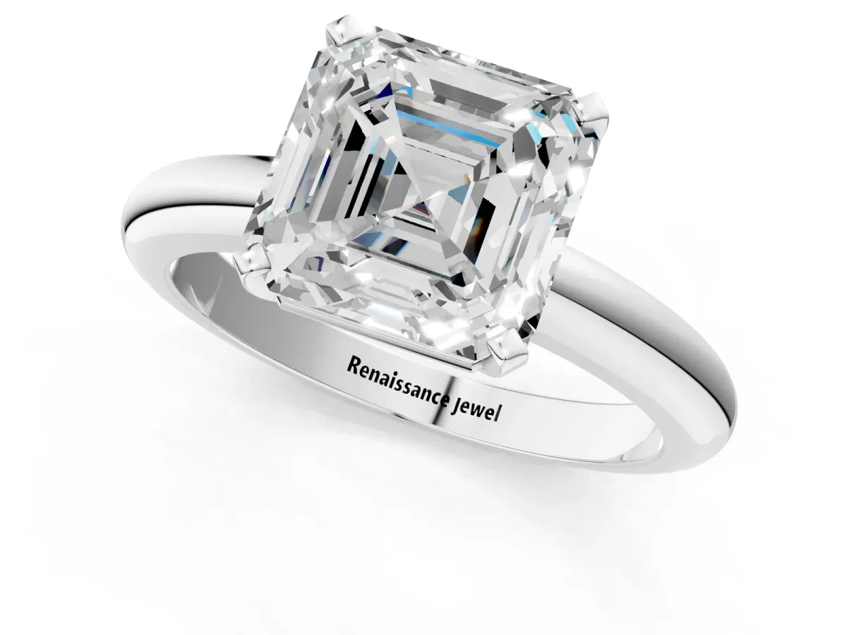 Radiant and Heart Toi Moi Ring with Prong Setting and Plain Band Platinum
