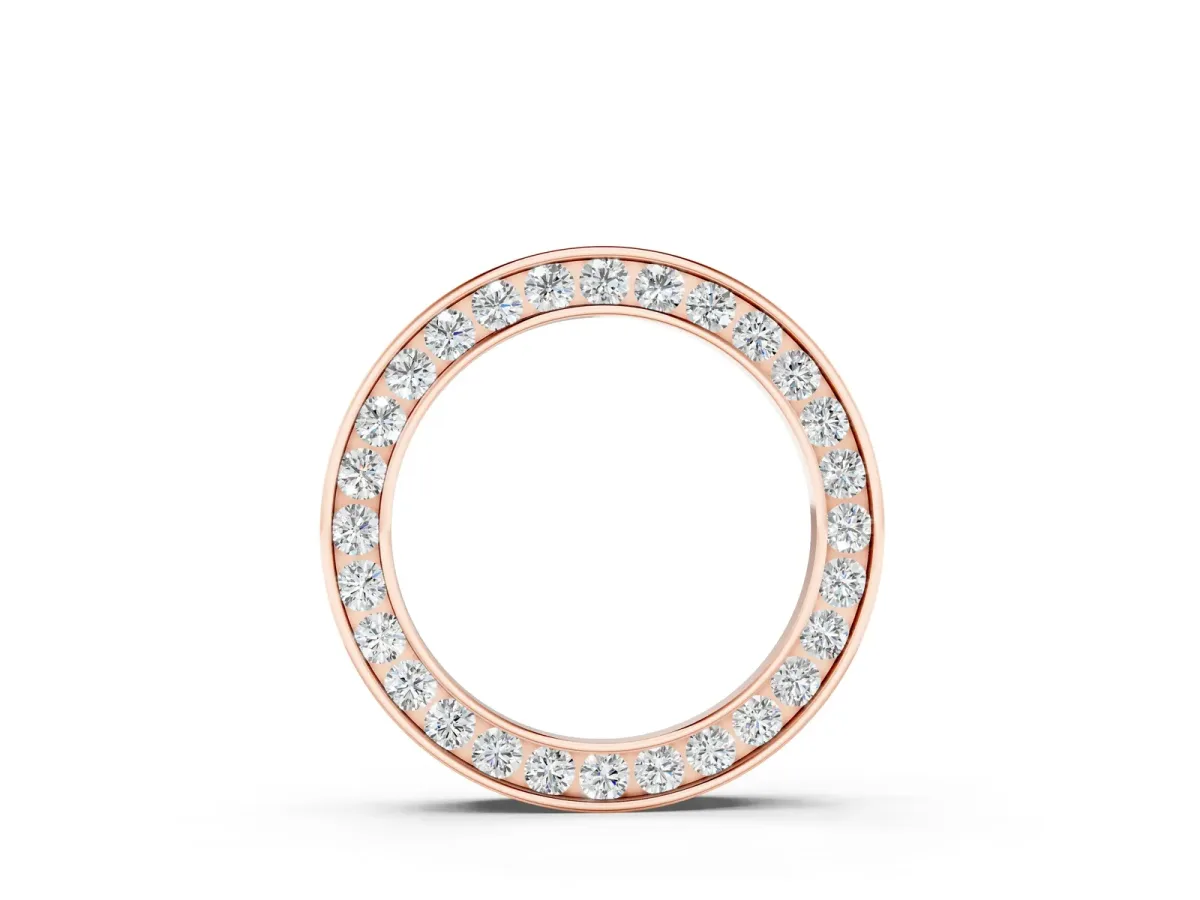 Round Diamond Channel Set Pendant Rose gold