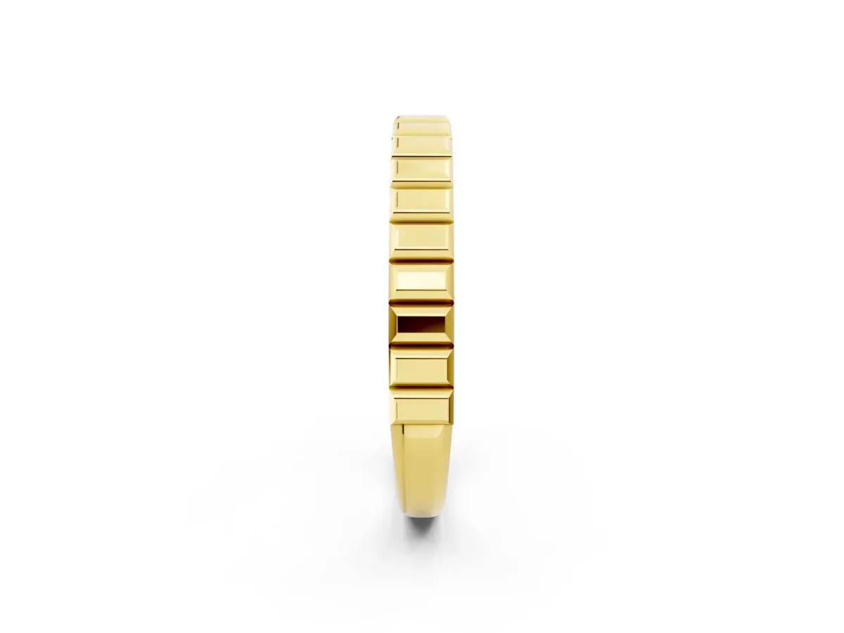 White Gold Ribbed Eternity Band Yellow gold