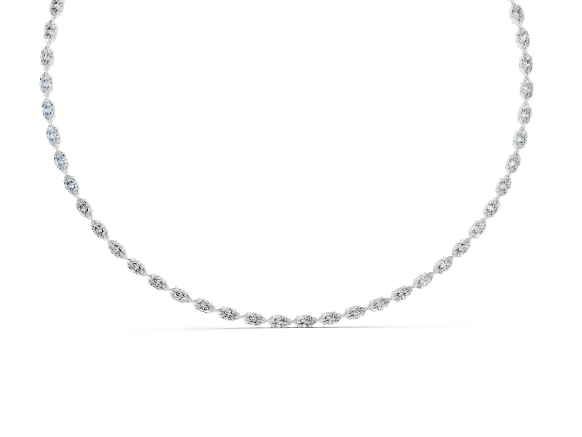 Marquise Diamond Tennis Necklace White gold