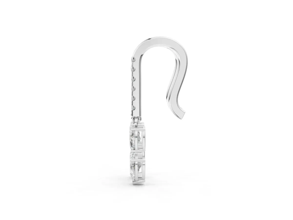 Cushion Cut Diamond Multi-Shape Drop Earrings White gold