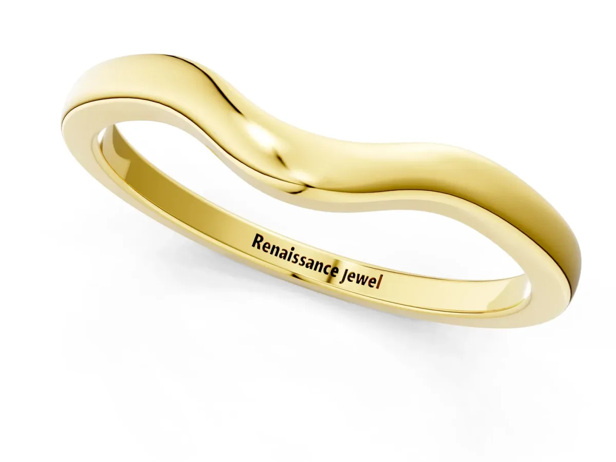 Curved Plain Band Yellow gold