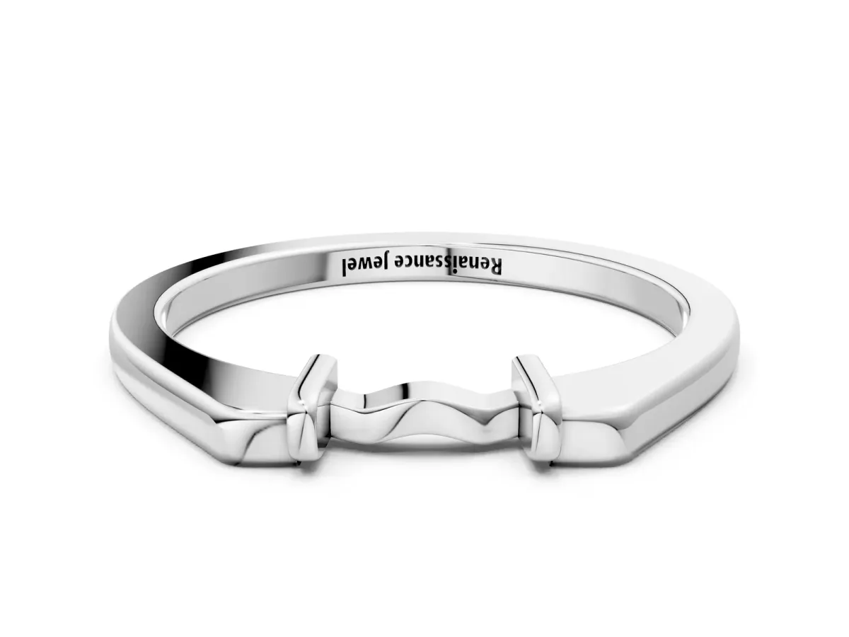 Classic Knot Twist Band White gold