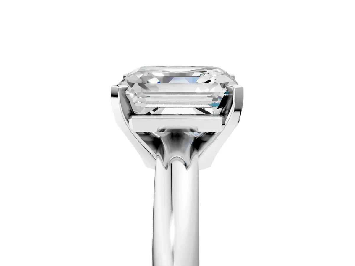 Radiant and Heart Toi Moi Ring with Prong Setting and Plain Band Platinum