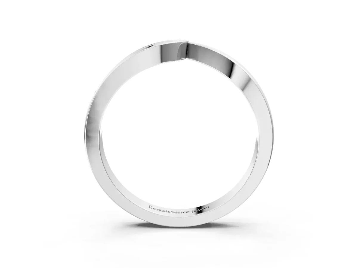 Channel Set Round Diamond Contour Band Platinum